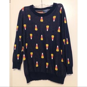ModCloth Navy Blue Candy Corn Sweater